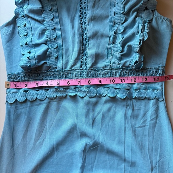 NWT Women Girly Baby Blue Summer Maxi Dress Ruffled Sleeve - Picture 9 of 10